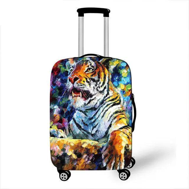 Animal Print Waterproof Extra Large Luggage Cover - Chic and Resilient (Fits 18-32 Inches)