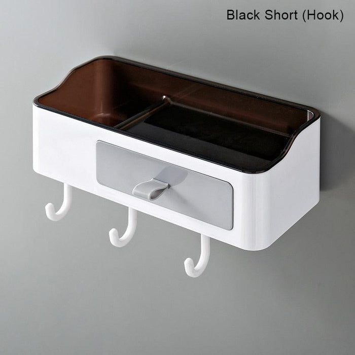 Bathroom Storage Solution with Towel Bar - Sleek Design, Plastic - 2 Size Options