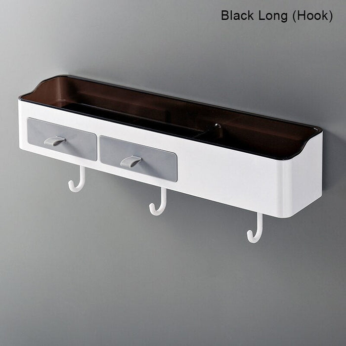 Bathroom Storage Solution with Towel Bar - Sleek Design, Plastic - 2 Size Options