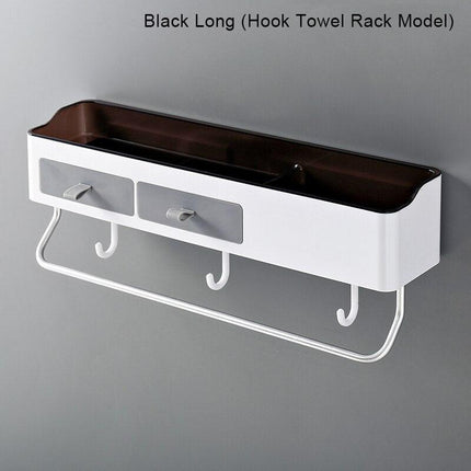 Chic Versatile Bathroom Storage Caddy with Towel Rack - Sturdy Plastic - Available in Two Sizes
