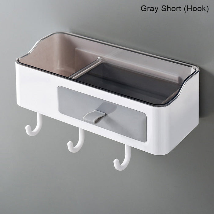 Chic Versatile Bathroom Storage Caddy with Towel Rack - Sturdy Plastic - Available in Two Sizes