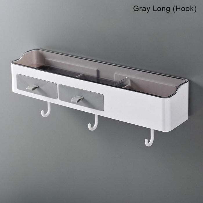 Bathroom Storage Solution with Towel Bar - Sleek Design, Plastic - 2 Size Options