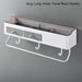 Punch-free Bathroom Organizer Rack with Towel Holder - Grey/Black, Plastic - 2 Sizes Available