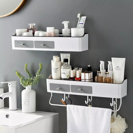 Chic Versatile Bathroom Storage Caddy with Towel Rack - Sturdy Plastic - Available in Two Sizes