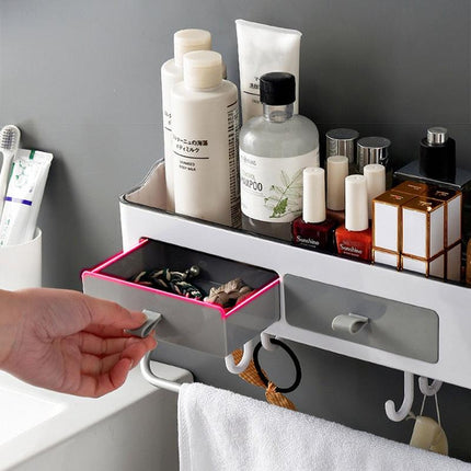 Chic Versatile Bathroom Storage Caddy with Towel Rack - Sturdy Plastic - Available in Two Sizes