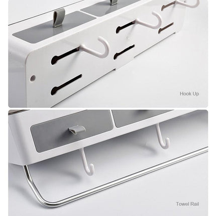 Chic Versatile Bathroom Storage Caddy with Towel Rack - Sturdy Plastic - Available in Two Sizes