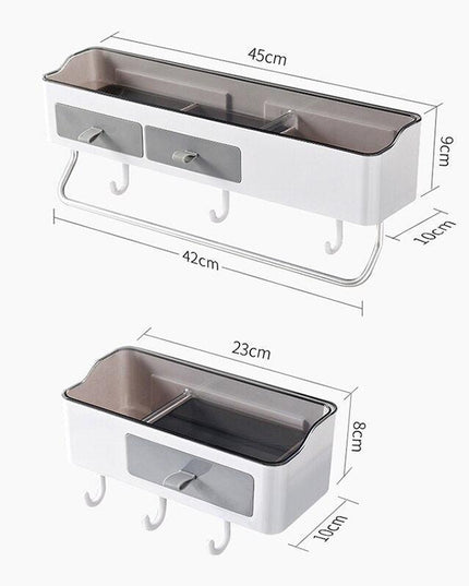 Chic Versatile Bathroom Storage Caddy with Towel Rack - Sturdy Plastic - Available in Two Sizes