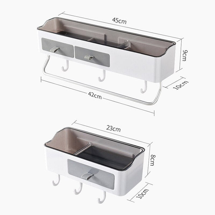 Chic Versatile Bathroom Storage Caddy with Towel Rack - Sturdy Plastic - Available in Two Sizes