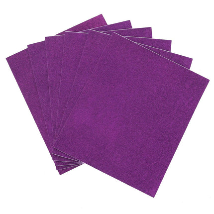 AliKopy 10 Pack Purple Self-Adhesive Glitter Foam Sheets - 12"x10