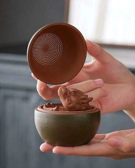 Enchanted Dragon Egg Tea Companion Set with Premium Purple Sand Filter - Transform Your Tea Experience