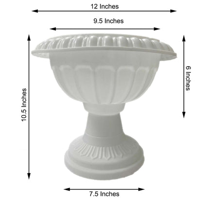 AliKopy 4 Pack 11" Off White Roman Inspired Pedestal Column Plant Stan