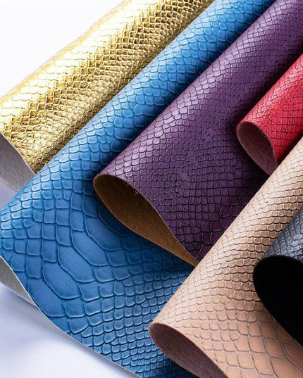 Luxury Snake Skin Pattern PVC Leather - Premium 25cm x 34cm Material for Creative DIY Projects