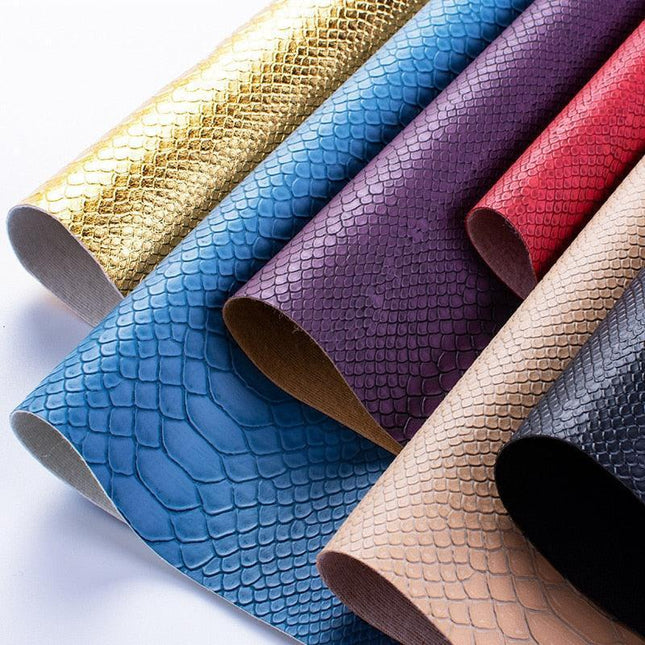 Luxury Snake Skin Pattern PVC Leather - Premium 25cm x 34cm Material for Creative DIY Projects