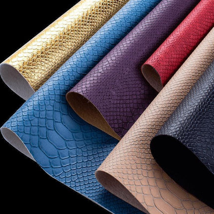 Luxury Snake Skin Pattern PVC Leather - Premium 25cm x 34cm Material for Creative DIY Projects