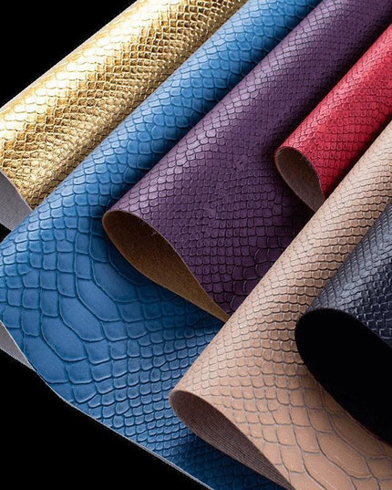 Luxury Snake Skin Pattern PVC Leather - Premium 25cm x 34cm Material for Creative DIY Projects