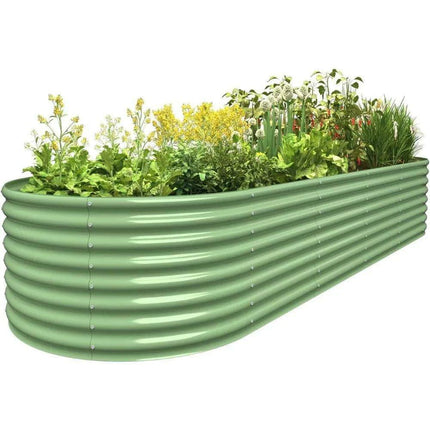 9FT Elevated Galvanized Garden Bed for Herbs and Vegetables