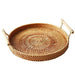 Rattan Serving Tray with Side Handles - Versatile Handcrafted Basket