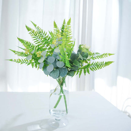 AliKopy 19" Green Artificial Boston Fern - Lifelike Indoor Faux Plant