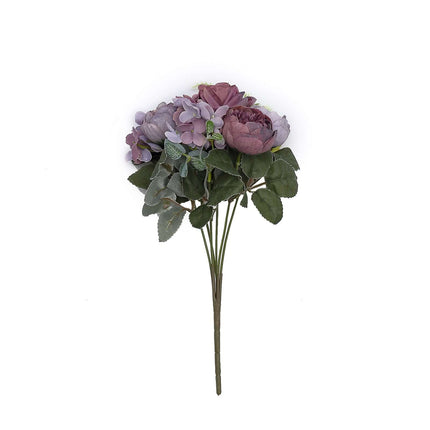 AliKopy 2-Pack 12" Purple Silk Rose & Peony Floral Arrangements - Wedd