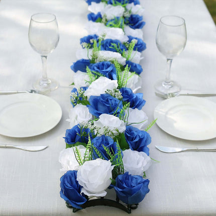 AliKopy 6 Pack Silk Rose Table Runner - 20"x8", Wedding Centerpiece