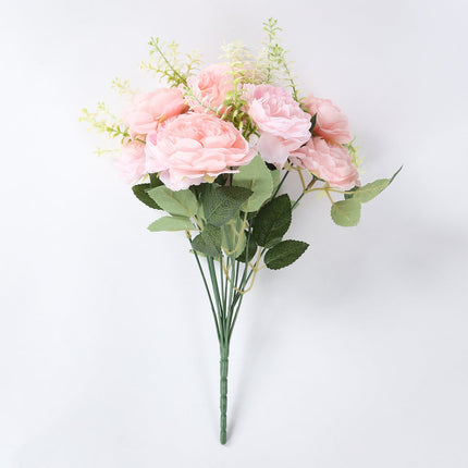 AliKopy 2-Pack 14" Blush Silk Peony Bouquet - Lifelike Floral Decor