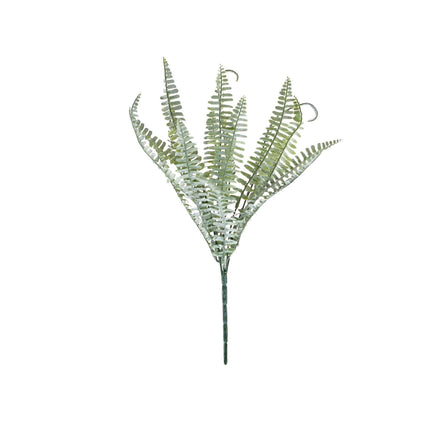 AliKopy 2 Stems Frosted Green Boston Fern - Lifelike Indoor Decor