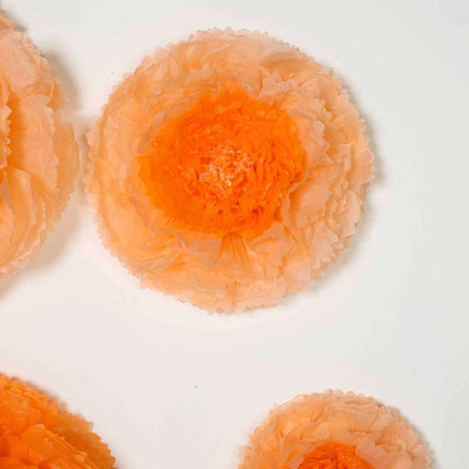 AliKopy Set of 6 Coral Orange 3D Carnation Paper Flowers Wall Decor