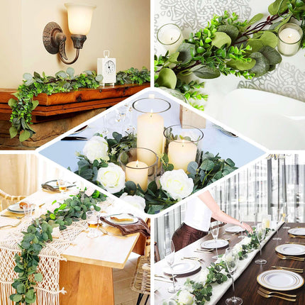 AliKopy 7ft Real Touch Eucalyptus Garland - Lifelike Greenery, Versati