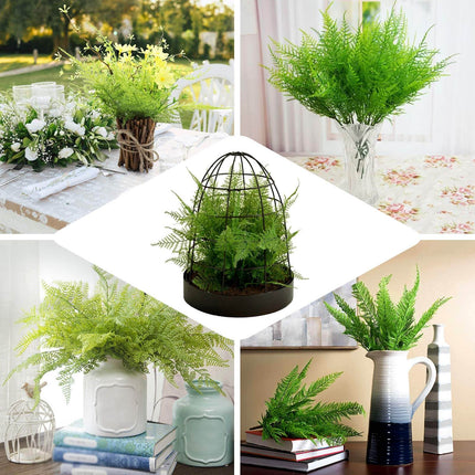AliKopy 2 Stems Green Faux Asparagus Fern - Realistic Indoor Decor