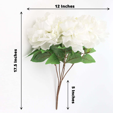AliKopy 17" White Artificial Silk Peony Flower Bouquets - Real Touch,
