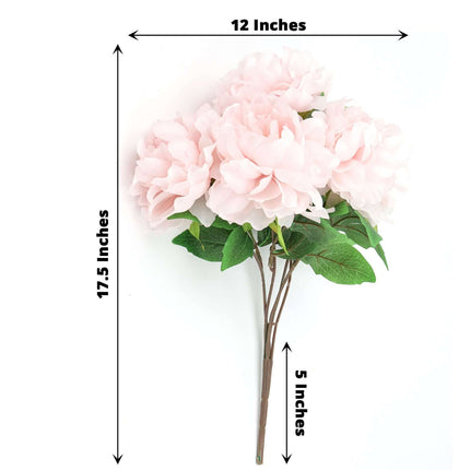 AliKopy 17" Blush Artificial Silk Peony Bouquets - Real Touch, 2 Pack
