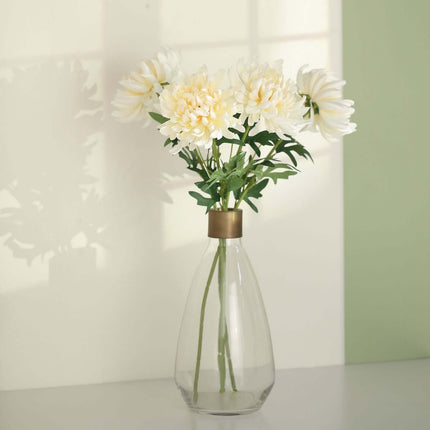AliKopy 27" Ivory Artificial Silk Chrysanthemum Bouquet - Large Faux F