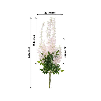 AliKopy 5 Pack 44" Silk Hanging Wisteria Garland Vines - Blush, Realis