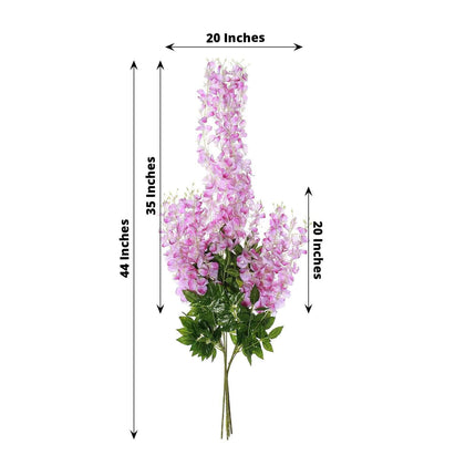 AliKopy 5 Pack 44" Silk Lavender Wisteria Garland Vines - Lifelike Des