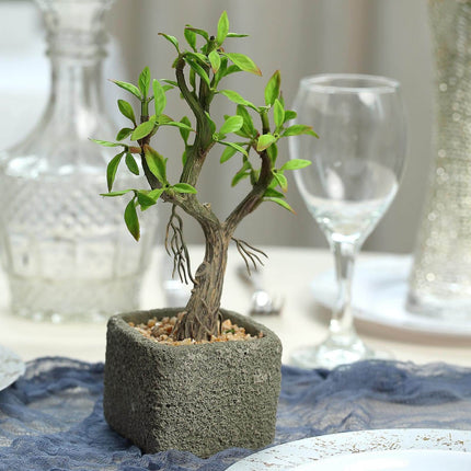 AliKopy Willow Tree Faux Succulents in Concrete Pot - 9" Lifelike Deco