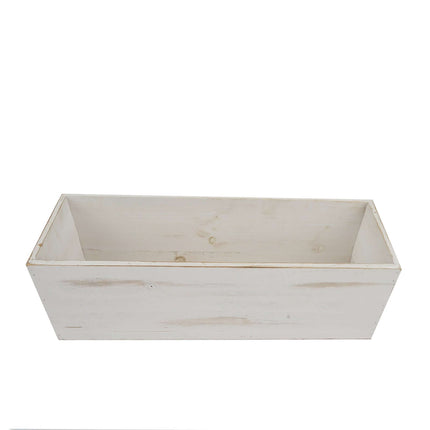AliKopy Whitewash Wood Planter Box 18"x6" - Durable, Removable Liner