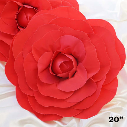 AliKopy 2 Pack 20" Large Red Real Touch Foam Roses - DIY Craft Decor