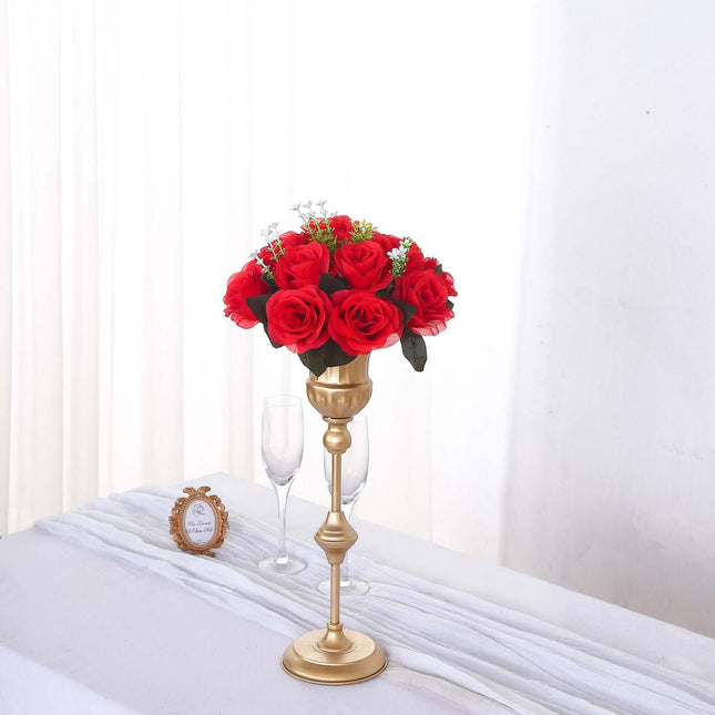 AliKopy 2 Pack Red Silk Rose Flower Balls - 10" Centerpieces, Realisti