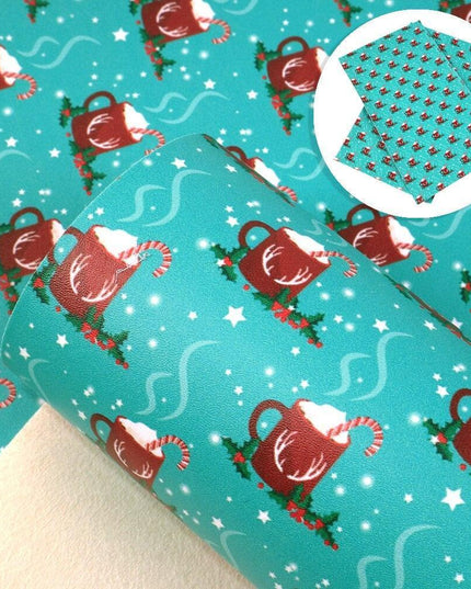 Whimsical Wonders: Deluxe Reindeer Print Faux Leather Crafting Sheets for Artistic Creations