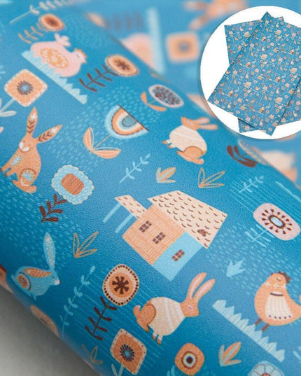 Whimsical Wonders: Deluxe Reindeer Print Faux Leather Crafting Sheets for Artistic Creations