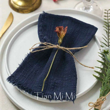 Vintage-Inspired Handcrafted Cotton Gauze Napkins - Earthy Tones Set of 6