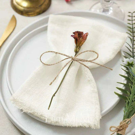 Vintage-Inspired Handcrafted Cotton Gauze Napkins - Earthy Tones Set of 6