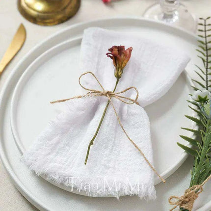 Vintage-Inspired Handcrafted Cotton Gauze Napkins - Earthy Tones Set of 6