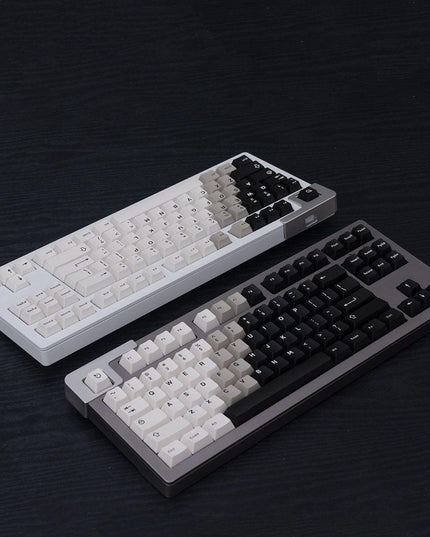 Retro Black and White Gradient Cherry Profile Keycap Set for MX Mechanical Keyboards
