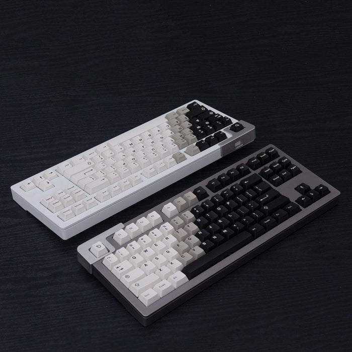 Retro Black and White Gradient Cherry Profile Keycap Set for MX Mechanical Keyboards