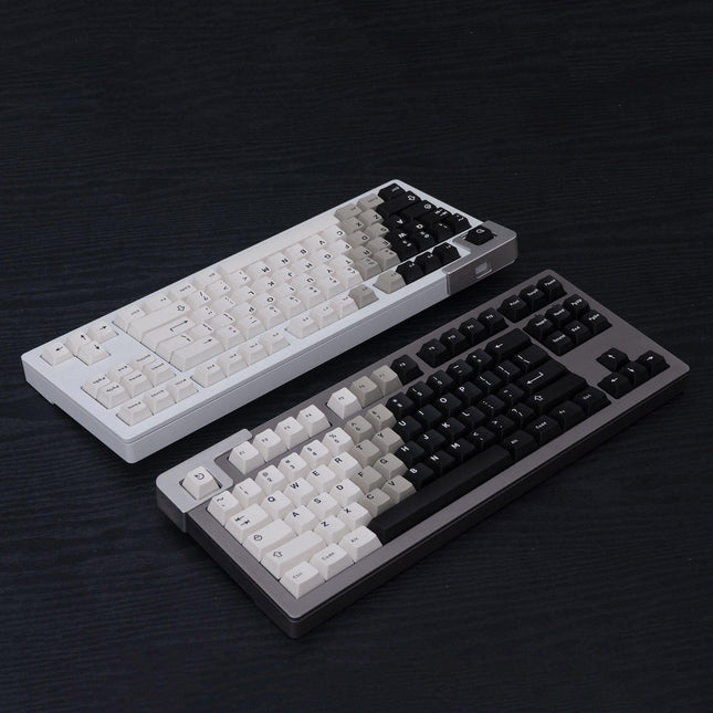 Retro Black and White Gradient Cherry Profile Keycap Set for MX Mechanical Keyboards