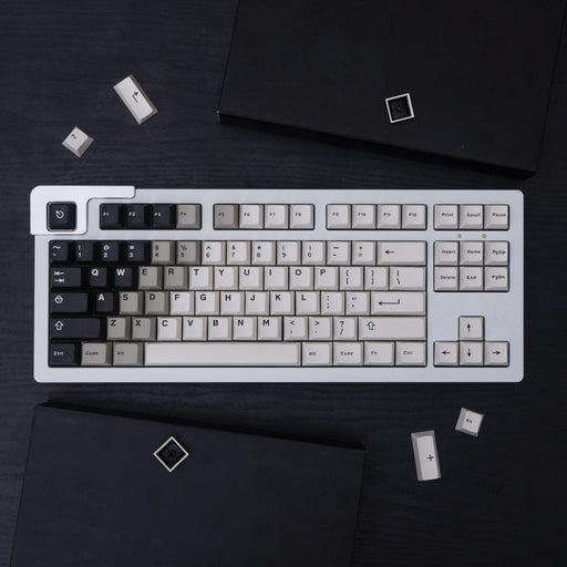 Retro Style Black White Gradient Cherry Profile Keycap Set for MX Mechanical Keyboard