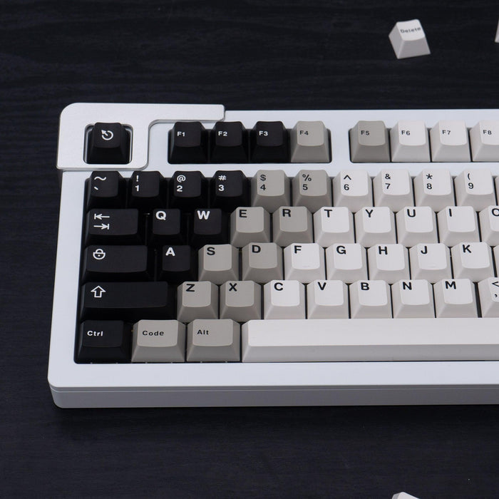 Cherry Profile Retro Black White Gradient Keycaps for MX Mechanical Keyboards