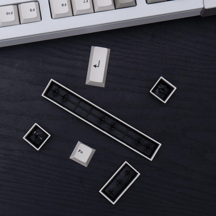 Retro Style Black White Gradient Cherry Profile Keycap Set for MX Mechanical Keyboard