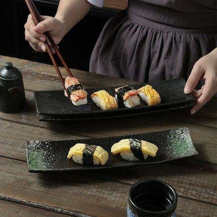 Vintage-Inspired Japanese Ceramic Sushi and Sashimi Platter